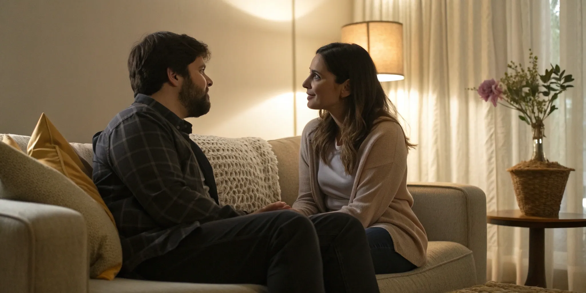 Couple working through pre wedding counseling questions before marriage.