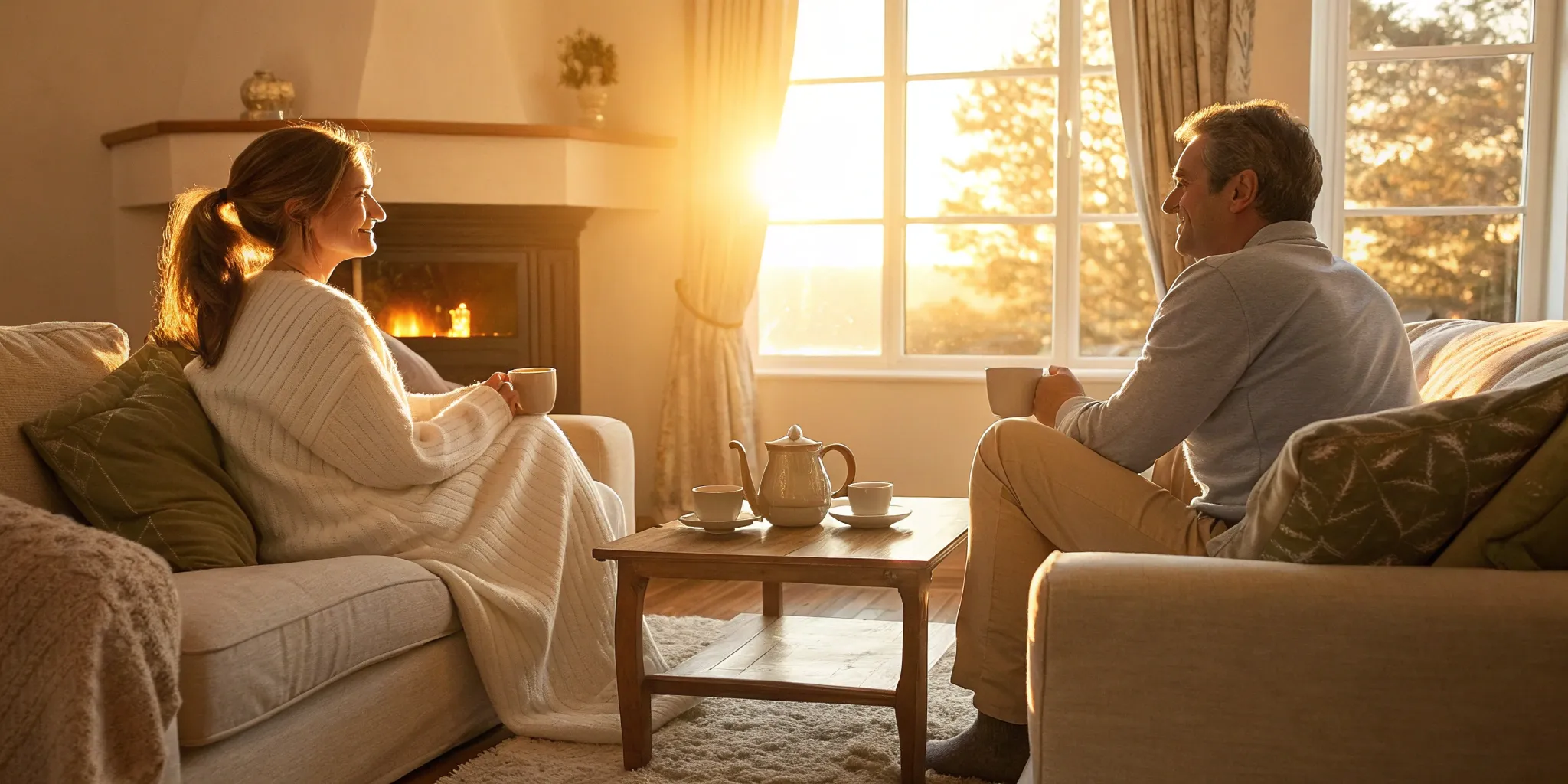 Couple on a couch practicing communication skills from the best marriage counseling.