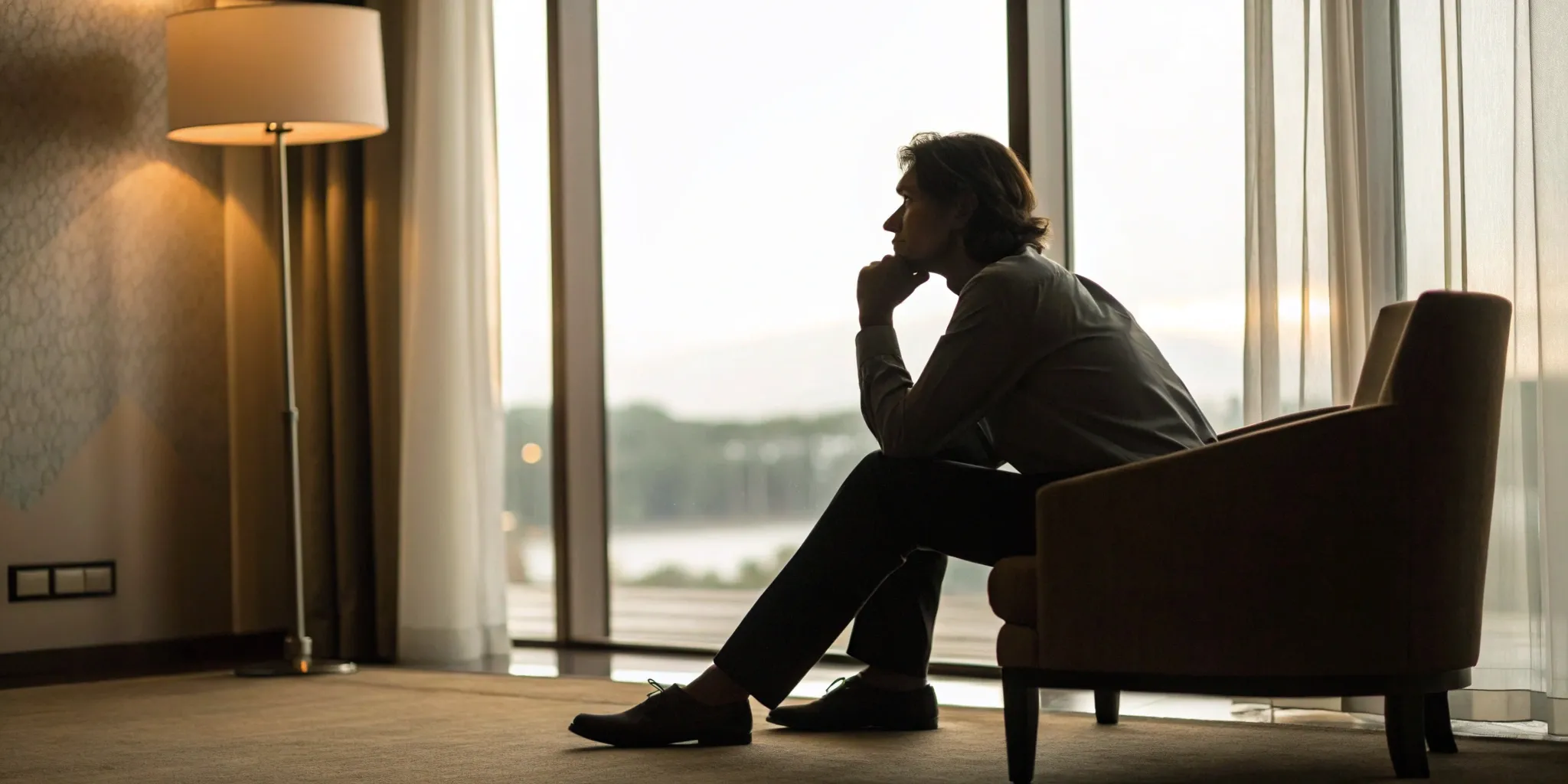 Man sitting alone in a dark room, feeling depressed from relationship problems.