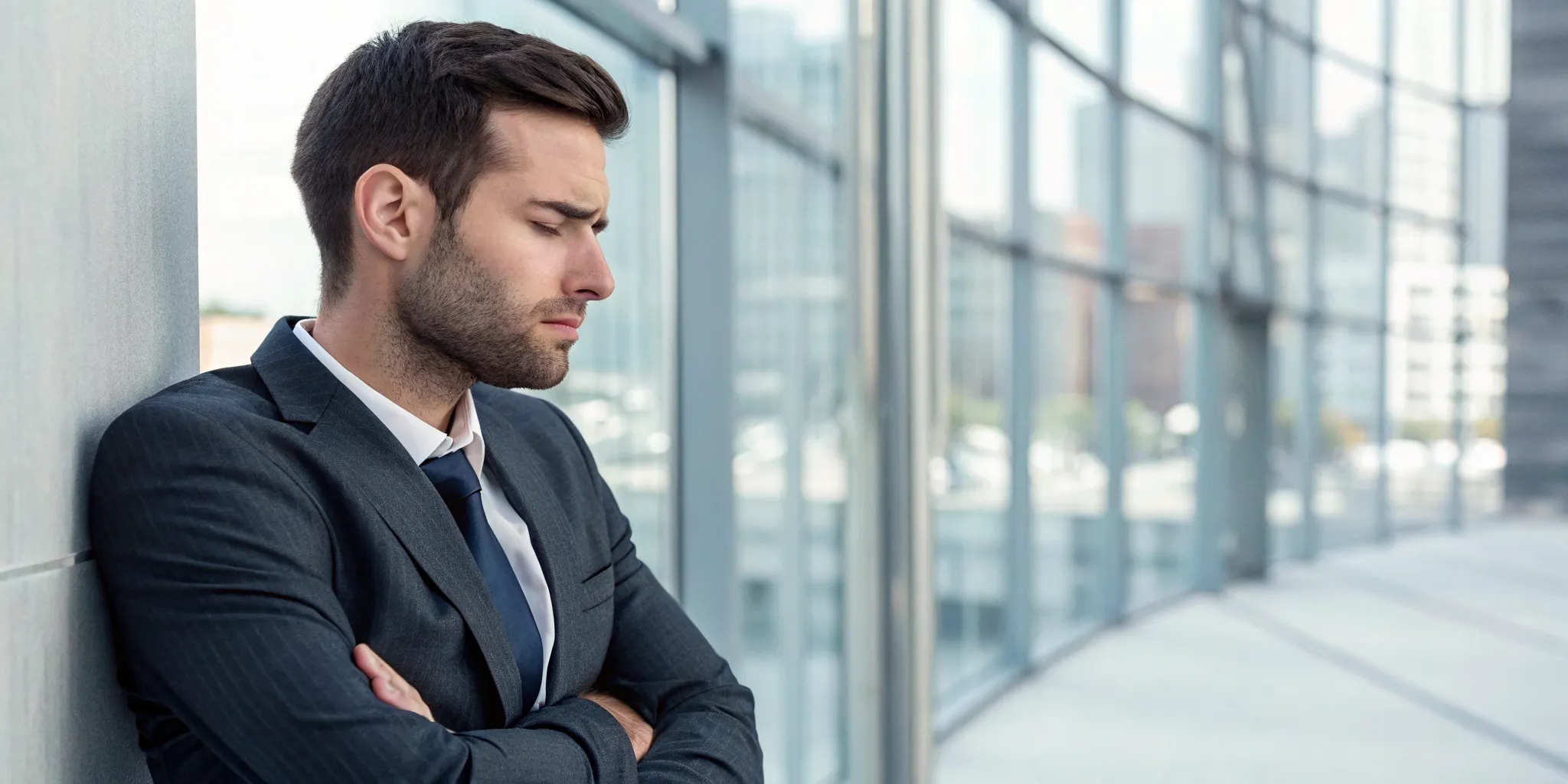 Man with eyes closed, unsure if it's relationship anxiety or a gut feeling.