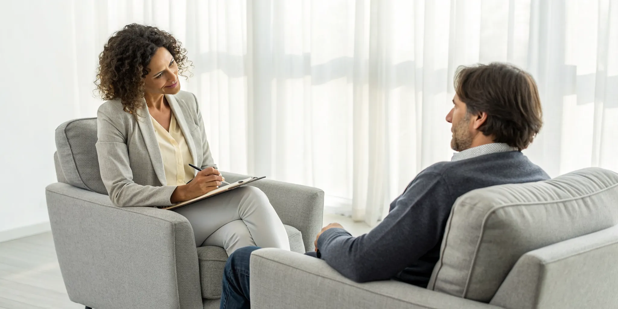 A person receiving therapy for attachment issues in a one-on-one session.