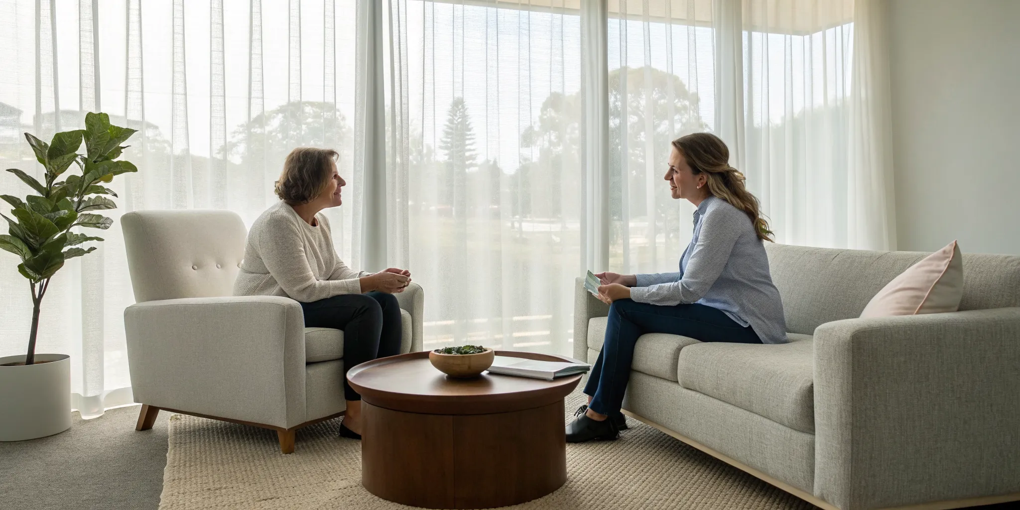 A therapist helps a client understand her attachment style in an attachment-based therapy session.
