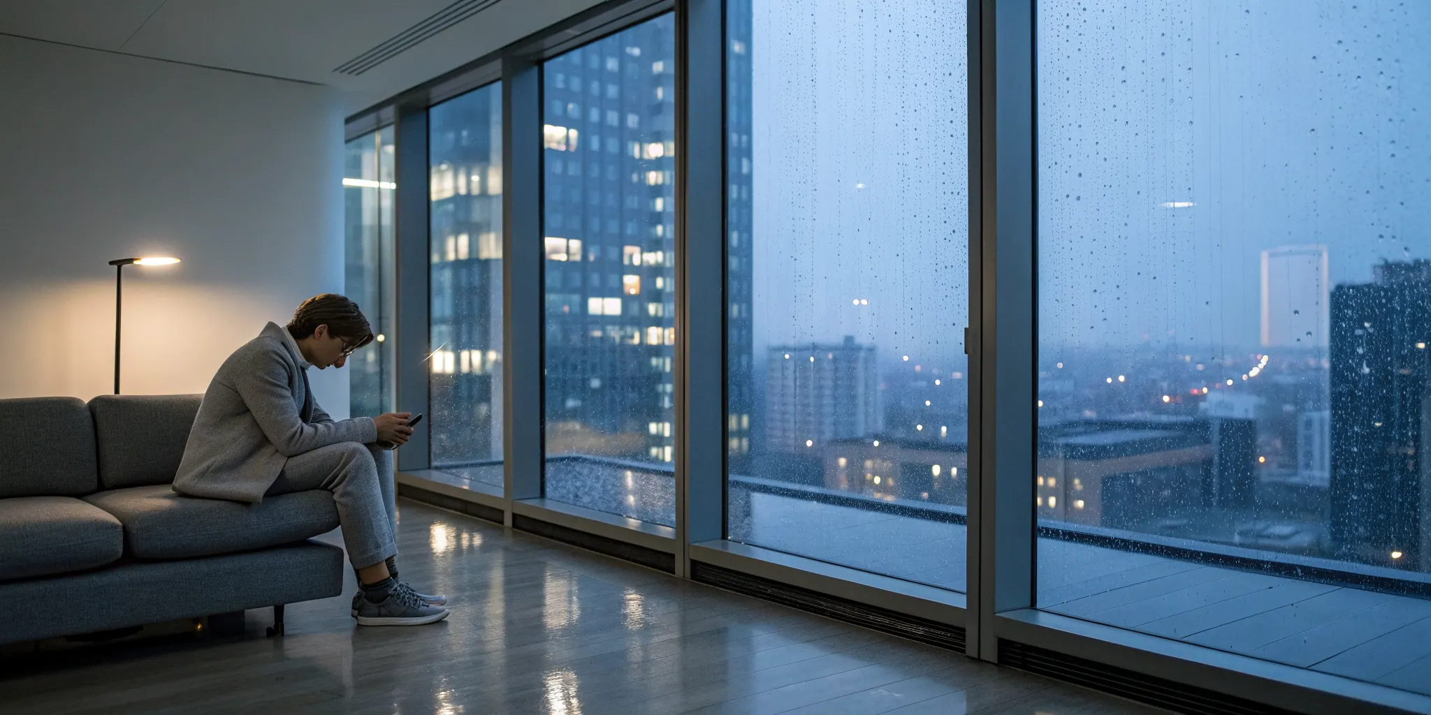 A person feeling alone by a window, a key symptom of depression from a toxic relationship.