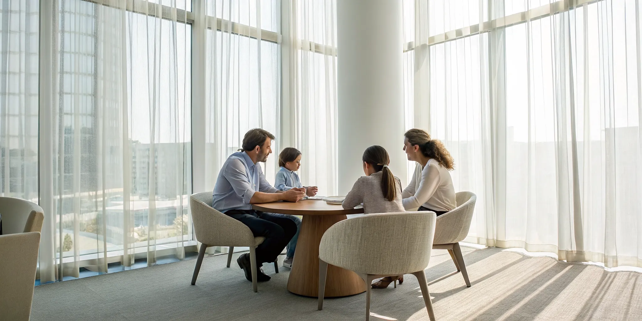A family learning how to resolve their conflicts through open communication.