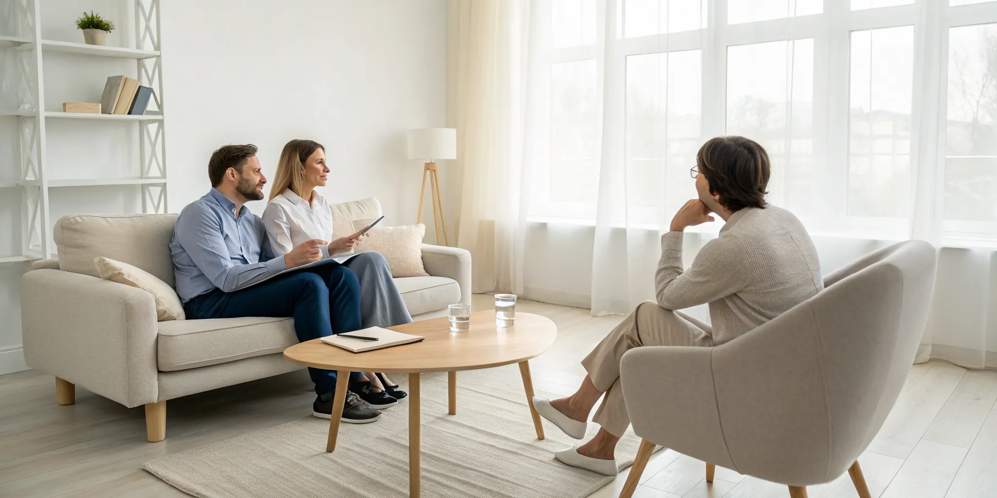 A couple learns how marriage counseling works during a therapy session.