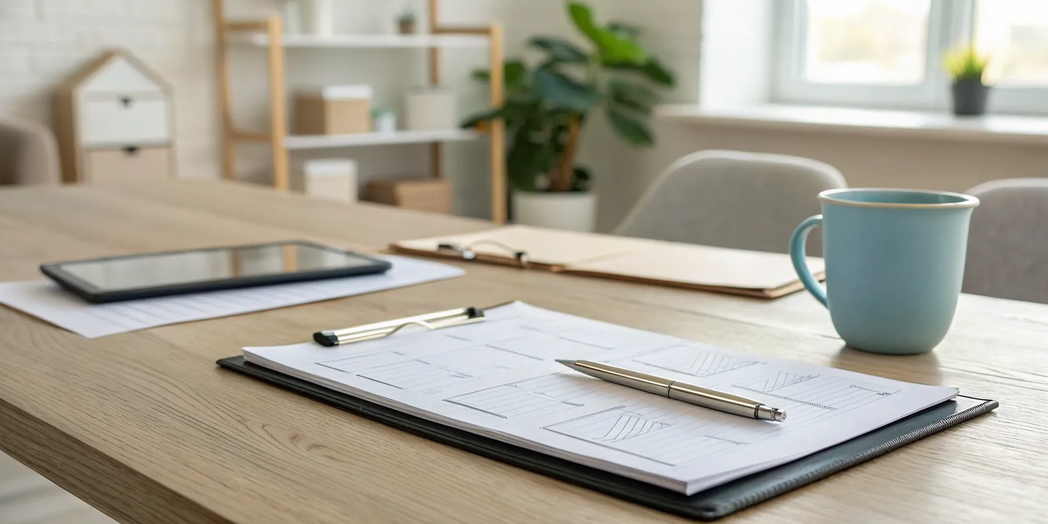 A desk with Gottman method worksheets for couples working on their relationship.