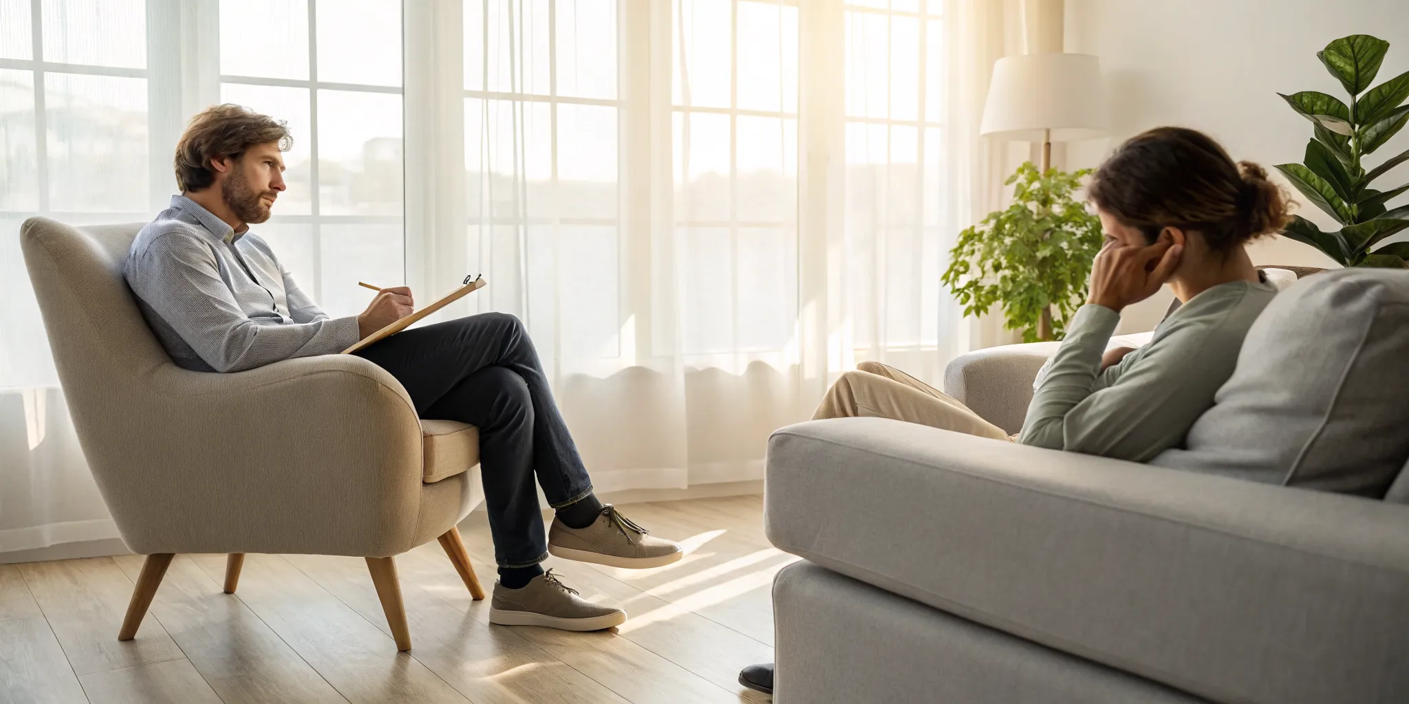 Counseling for depression and anxiety with a therapist in a one-on-one session.