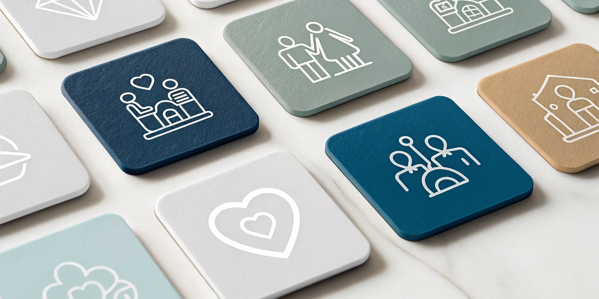 Essential topics for premarital counseling shown as icons for communication, money, and future planning.
