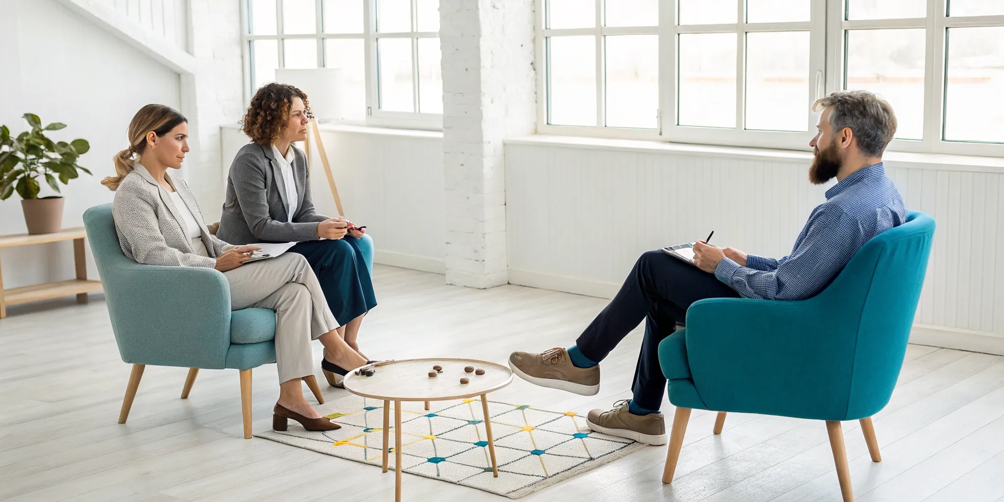A therapy session for treating OCD with cognitive behavioral therapy.
