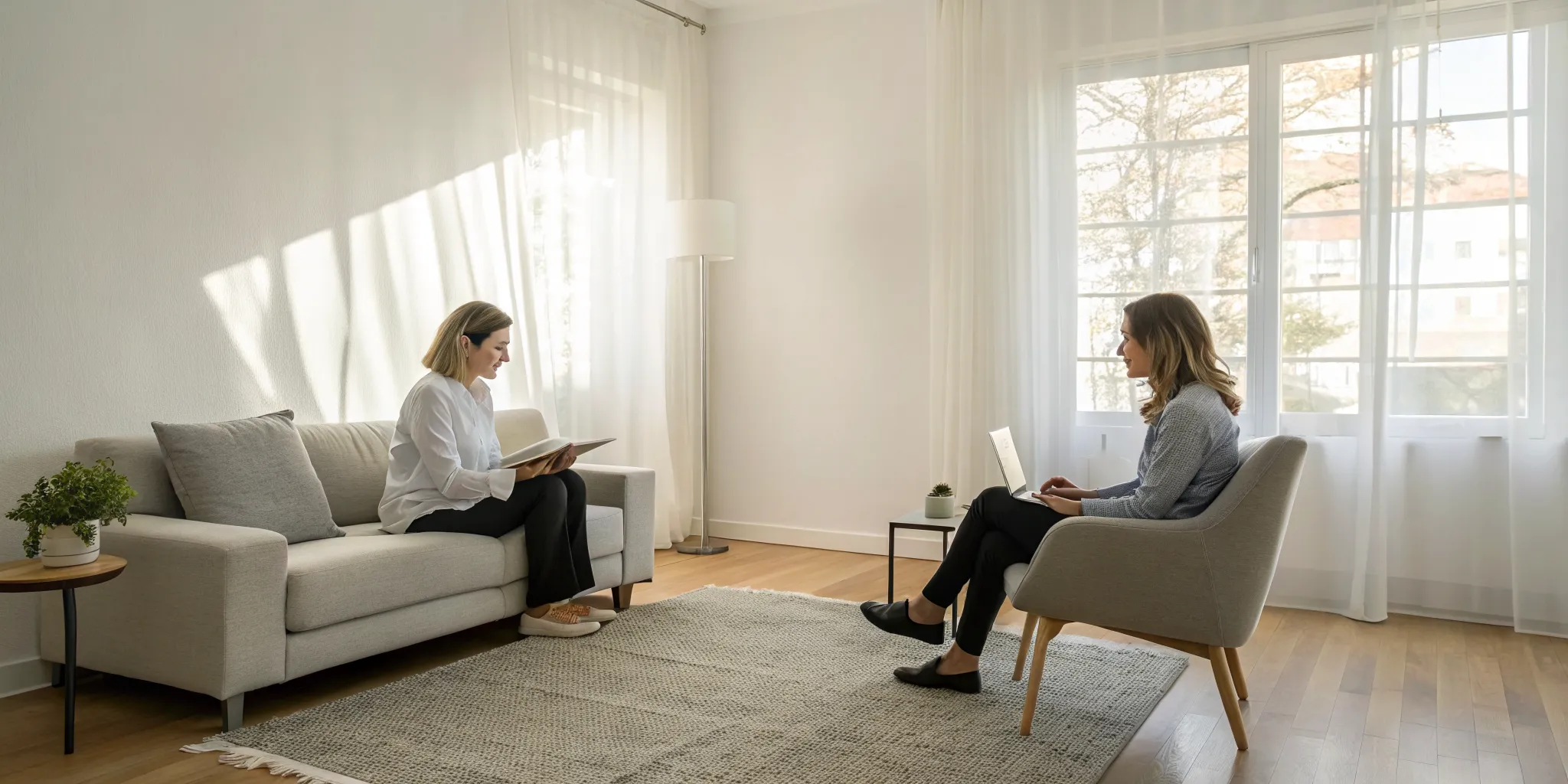 Two women in couples counseling for internal family systems therapy.