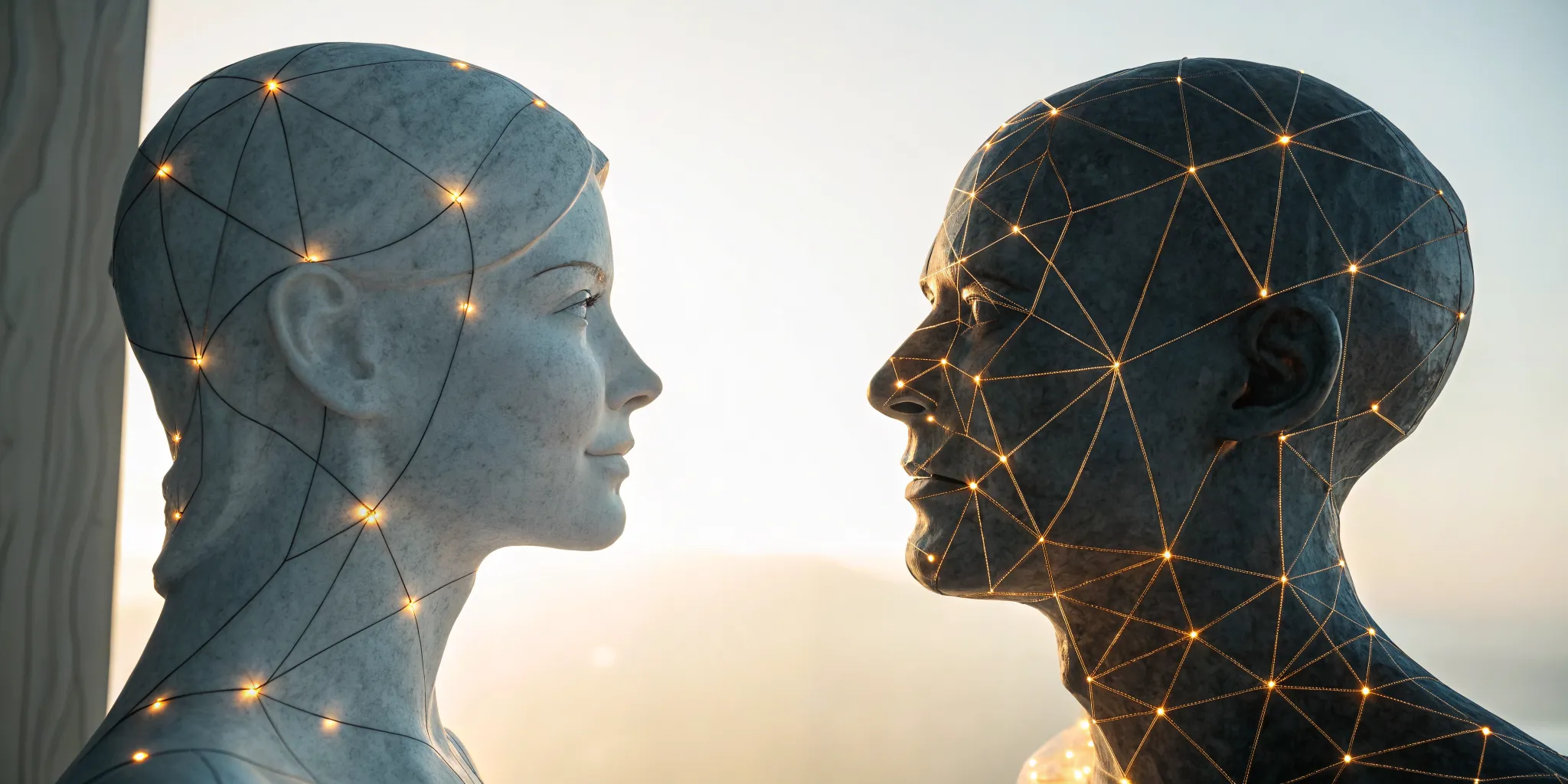 Two abstract figures connected by glowing lines show how IFS helps with relationship trauma.