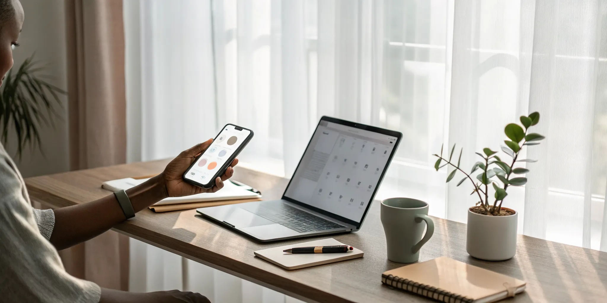 A person books a trauma-informed therapy session on a laptop.