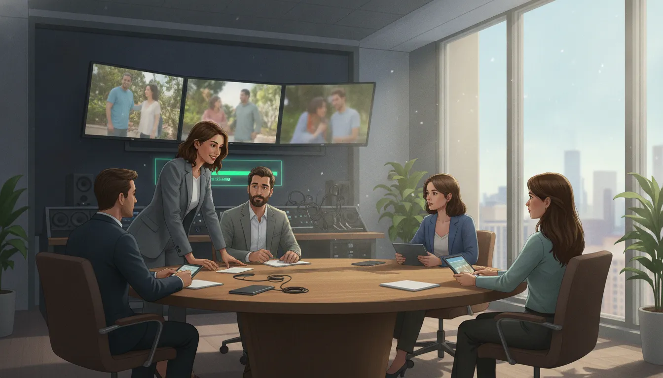 Psychologist consulting with reality television producers during pre-production