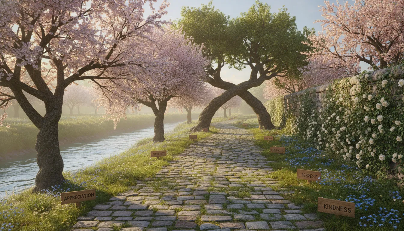 A peaceful path representing a strong relationship built on mutual appreciation and respect.