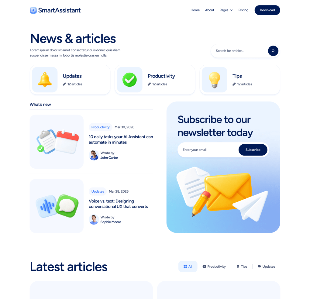 Blog V2 - SmartAssistant - Webflow Templates | BRIX Templates