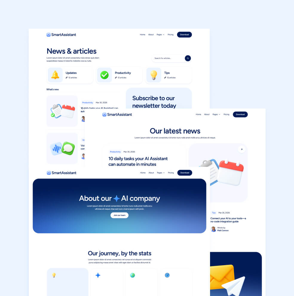 Sections - SmartAssistant - Webflow Templates | BRIX Templates