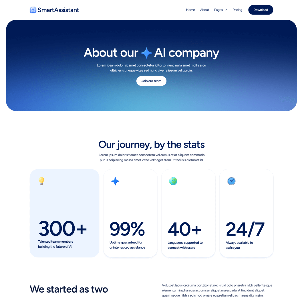 About - SmartAssistant - Webflow Templates | BRIX Templates