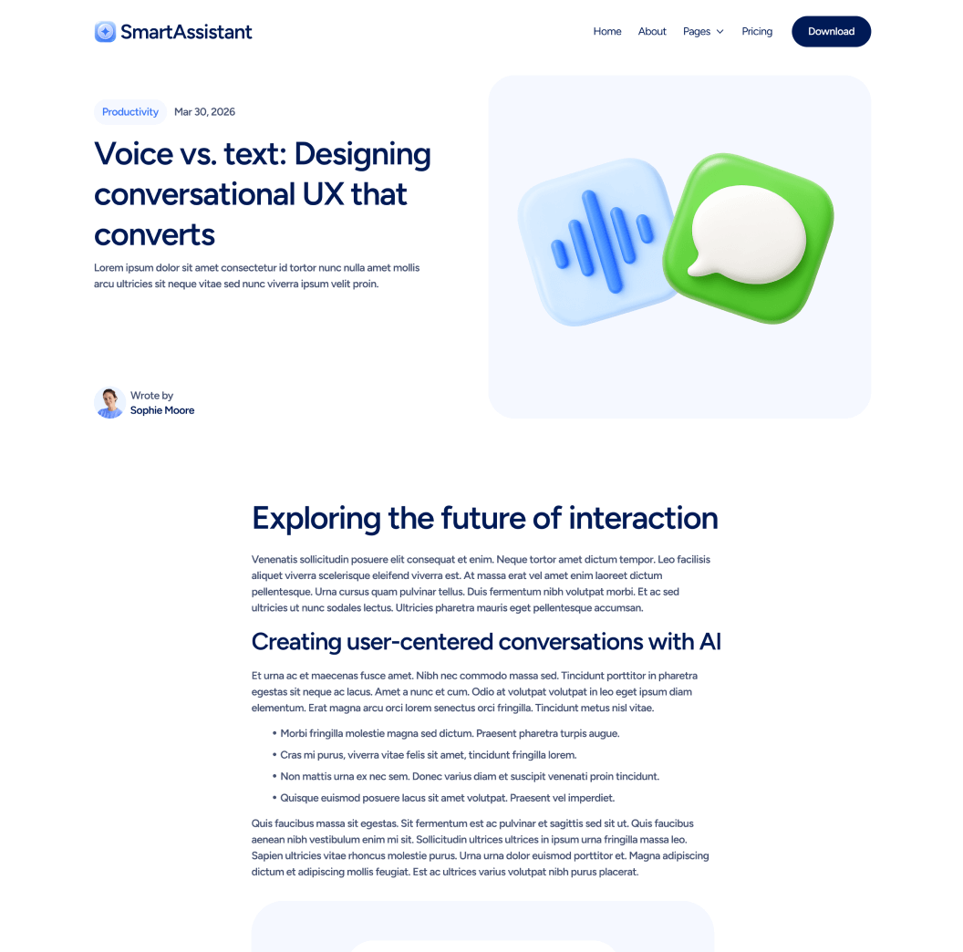 Blog Post - SmartAssistant - Webflow Templates | BRIX Templates