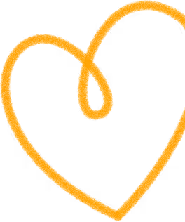 Orangefarbene durchgehende Linie, die vor einem transparenten Hintergrund eine Herzform bildet.