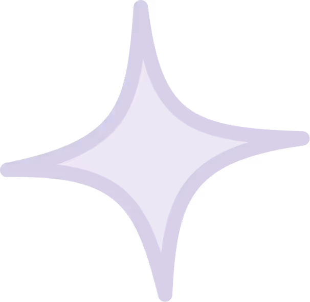 Hellvioletter vierzackiger Stern mit einem sanften Farbverlauf.