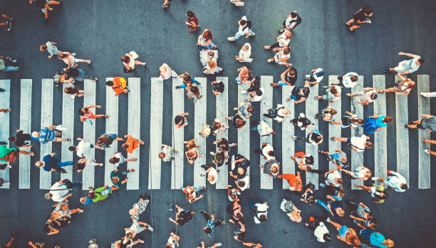 Pedestrian intersection with crosswalk activity