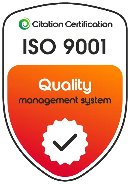 ISO 9001 quality management system certification badge
