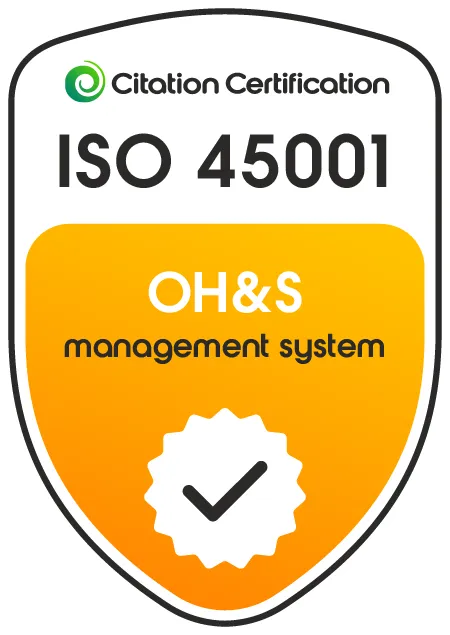 ISO 45001 occupational health and safety management system certification badge