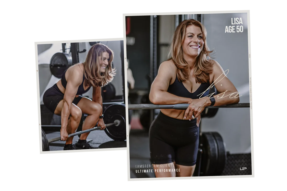 Woman in black workout clothes lifting a barbell and smiling while resting on a barbell in a gym.