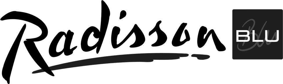 Blue logo featuring stylized cursive 'Blu' over a black and white city skyline silhouette.