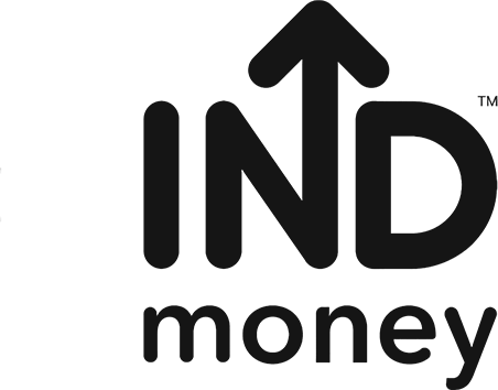 INDmoney logo with a stylized upward arrow integrated in the letter N.