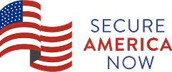 Stylized American flag next to text reading 'Secure America Now'.