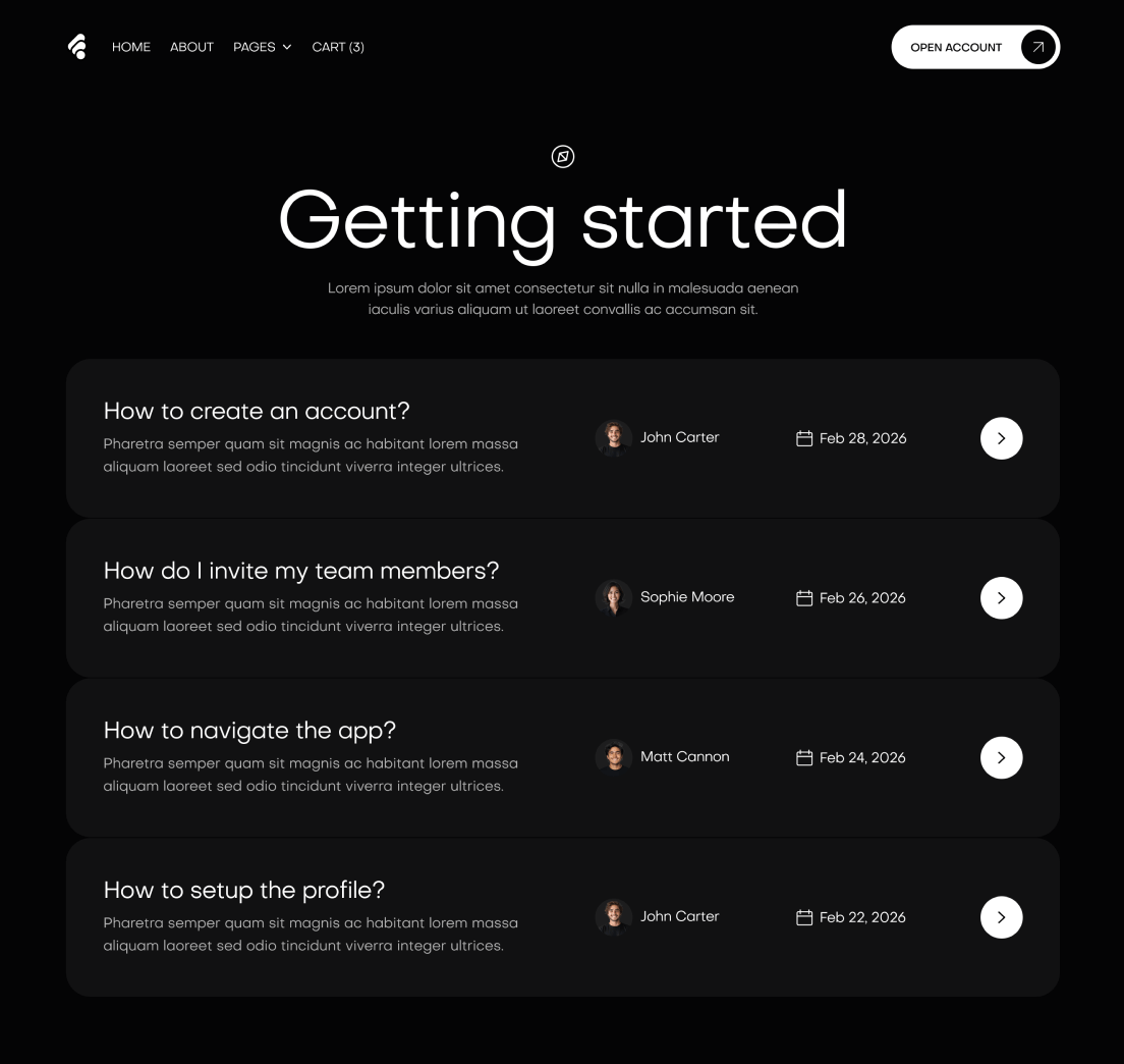Creditflow - Help Center Category Page - Bank Webflow Template | BRIX Templates
