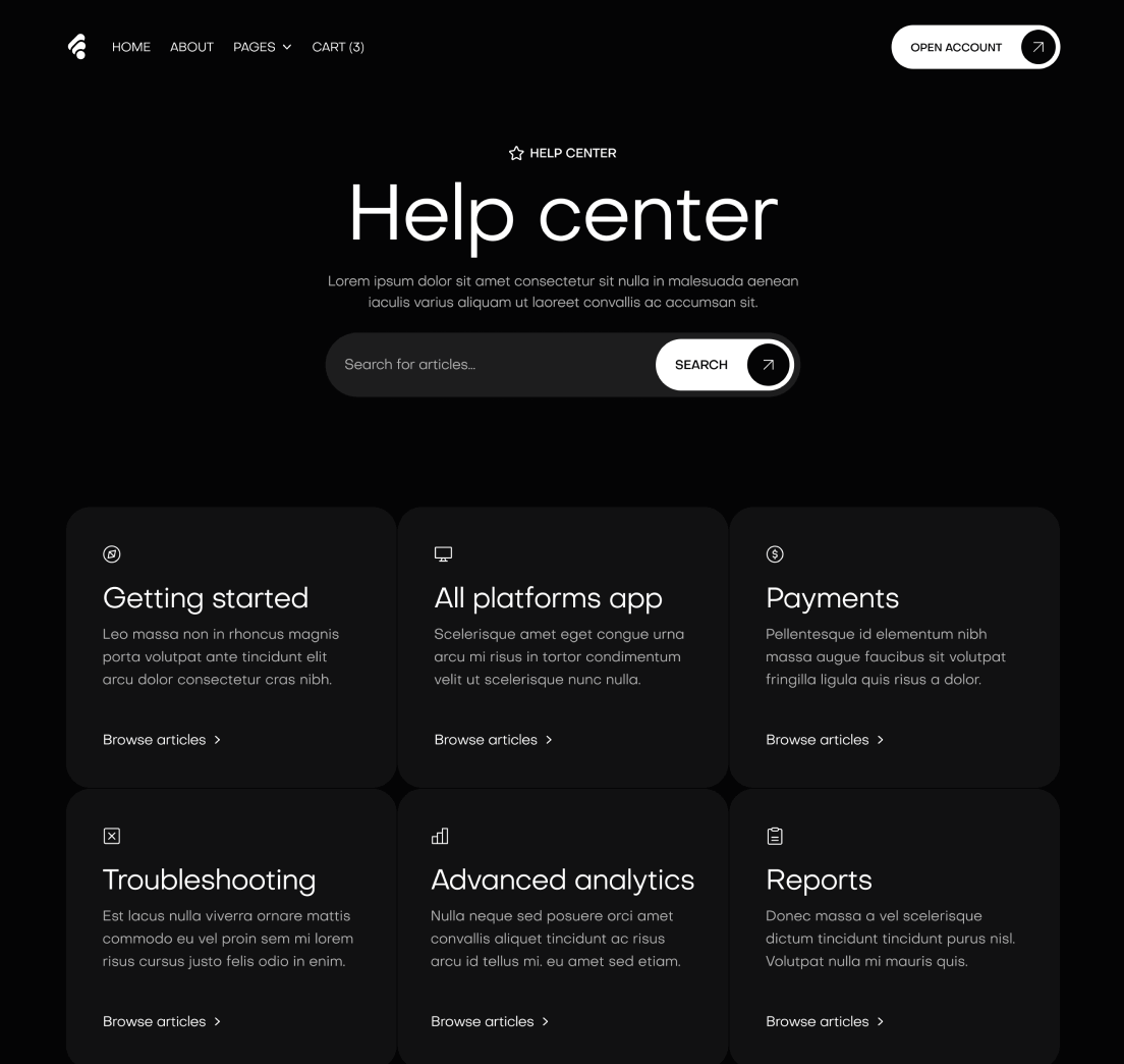 Creditflow - Help Center Page - Bank Webflow Template | BRIX Templates