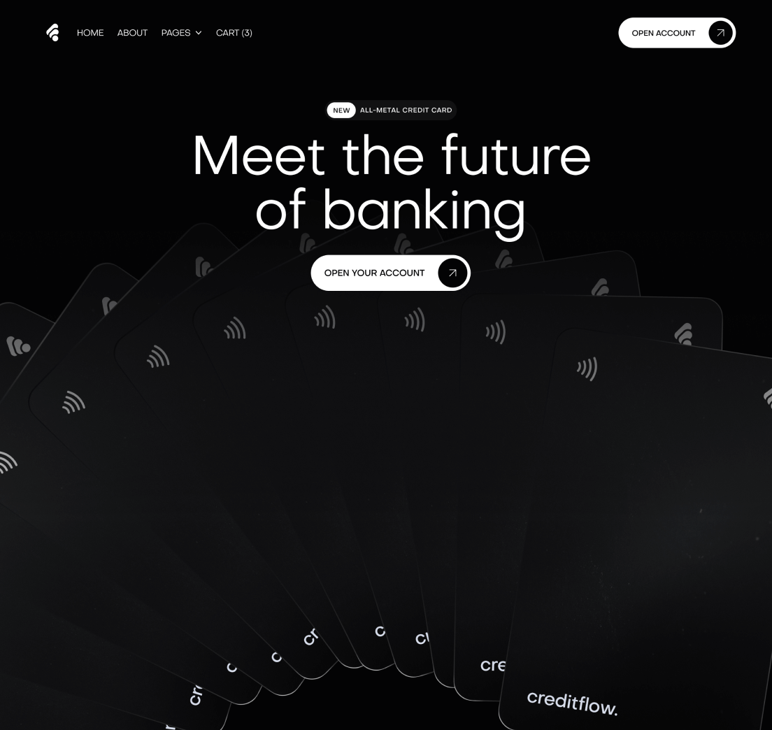 Creditflow - Home V1 Page - Bank Webflow Template | BRIX Templates