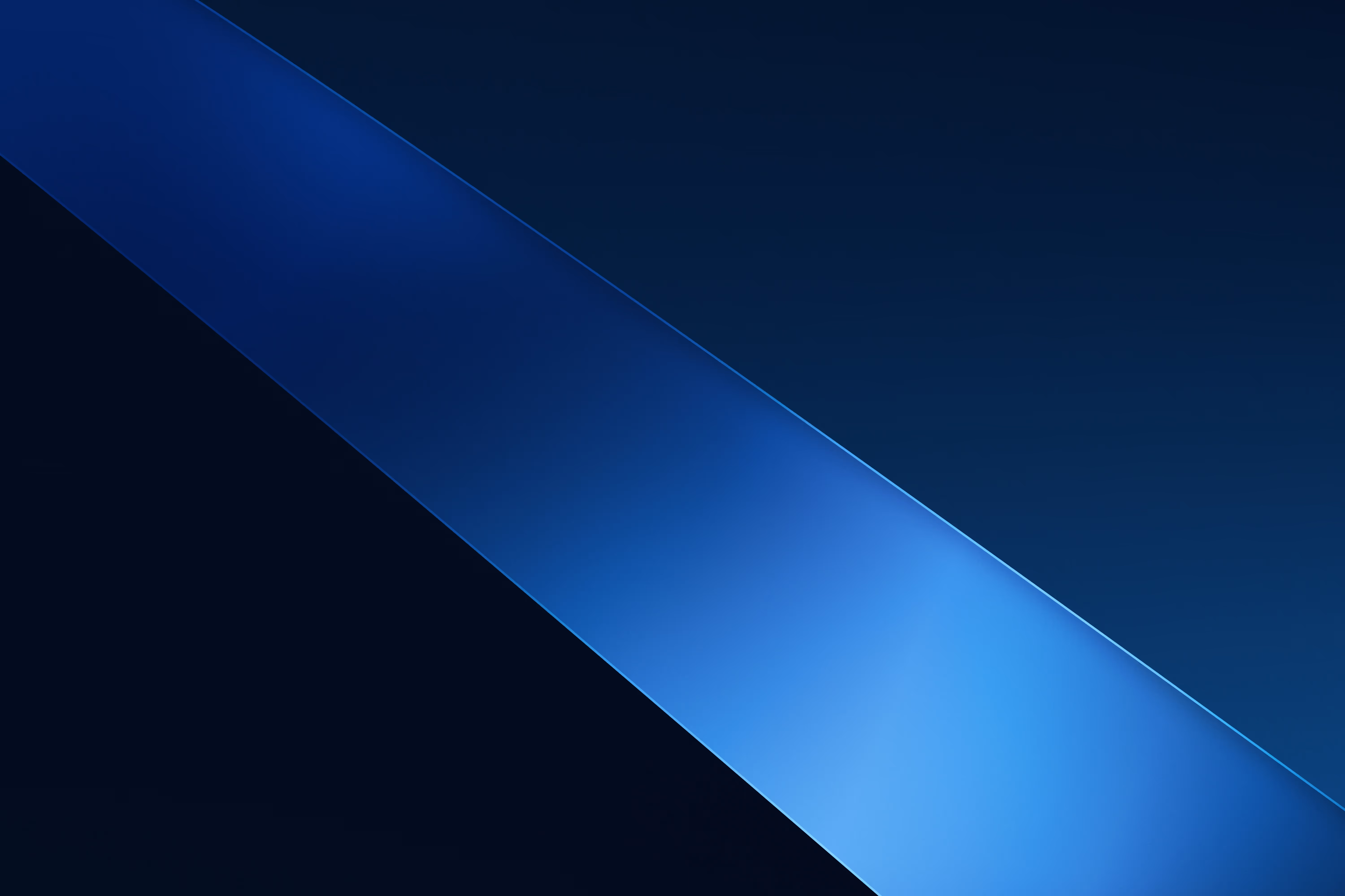 Abstract background with dark and light blue diagonal bands.
