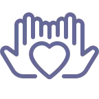 Two hands forming a heart shape, symbolizing care and compassion