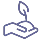 Open hand holding a growing, delicate plant seedling