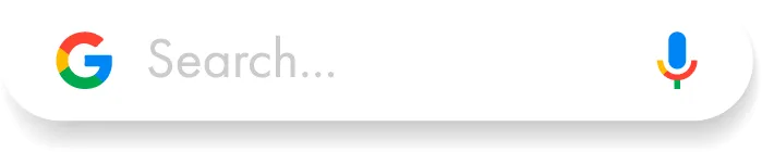 Google search bar with microphone icon for voice search