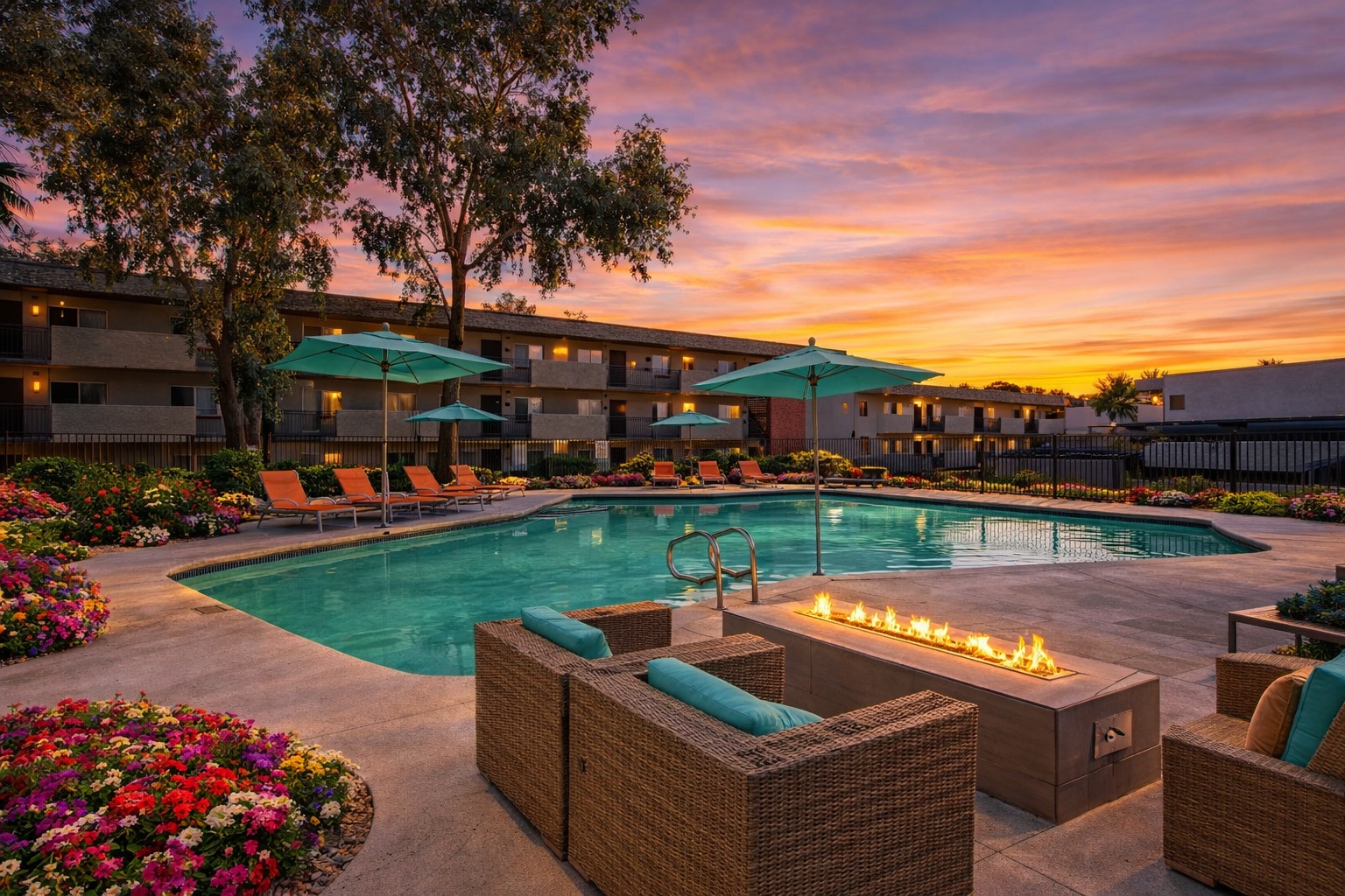 Pool with lounge seating