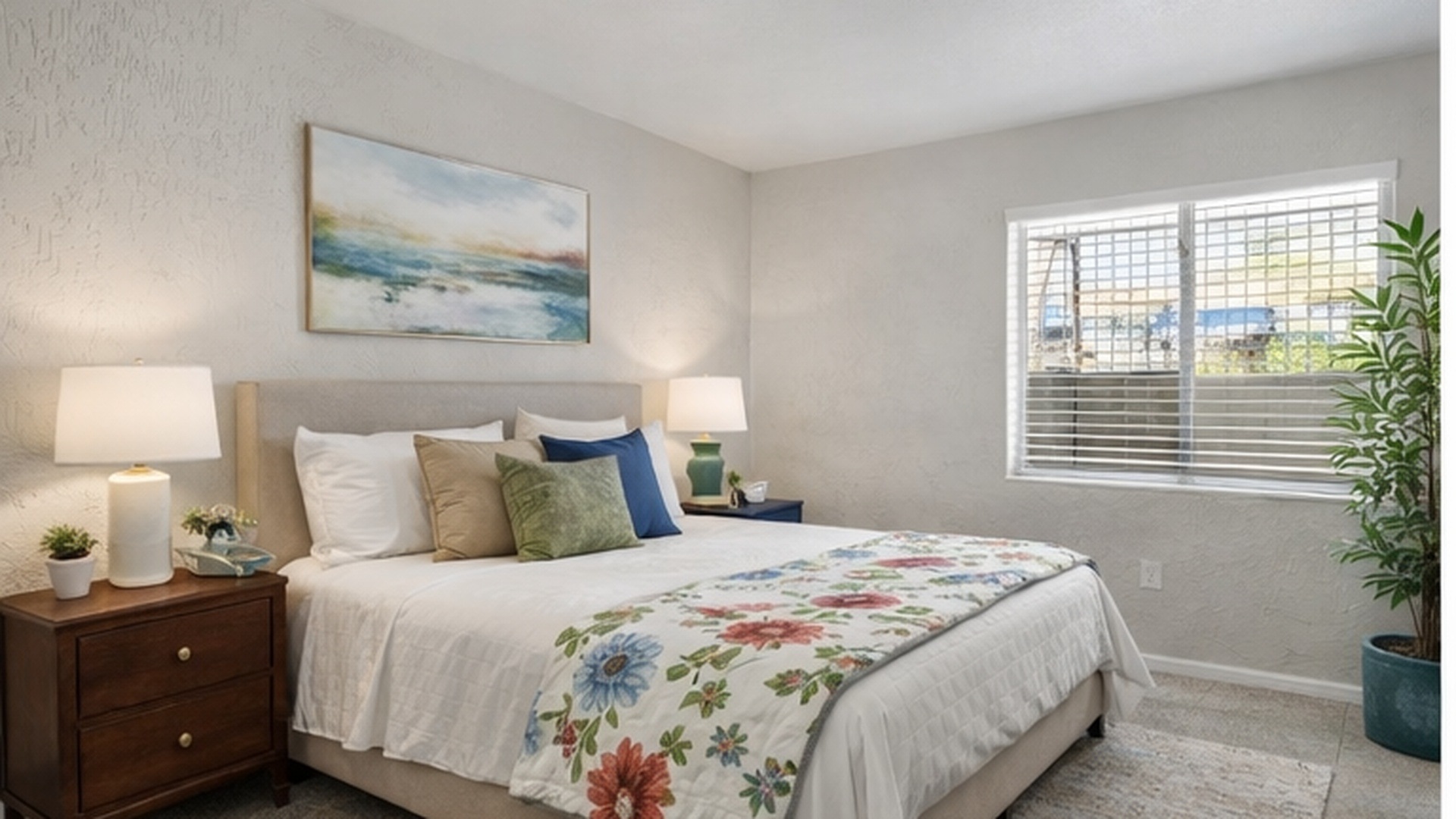 bedroom with bed and nightstand