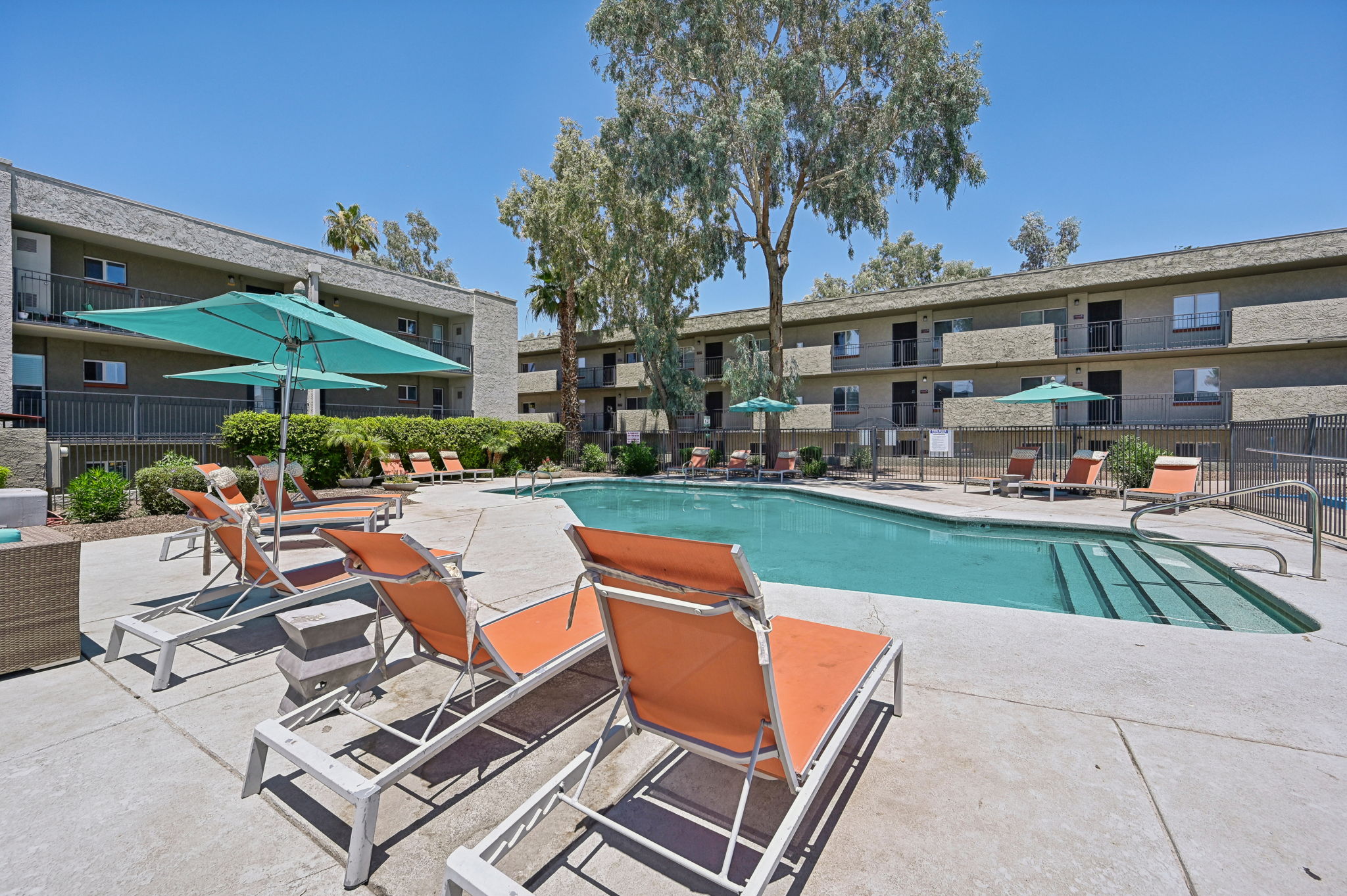 Pool with lounge chairs