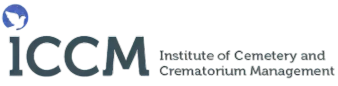 Logo of ICCM with a blue globe above the letter I and text Institute of Cemetery and Crematorium Management