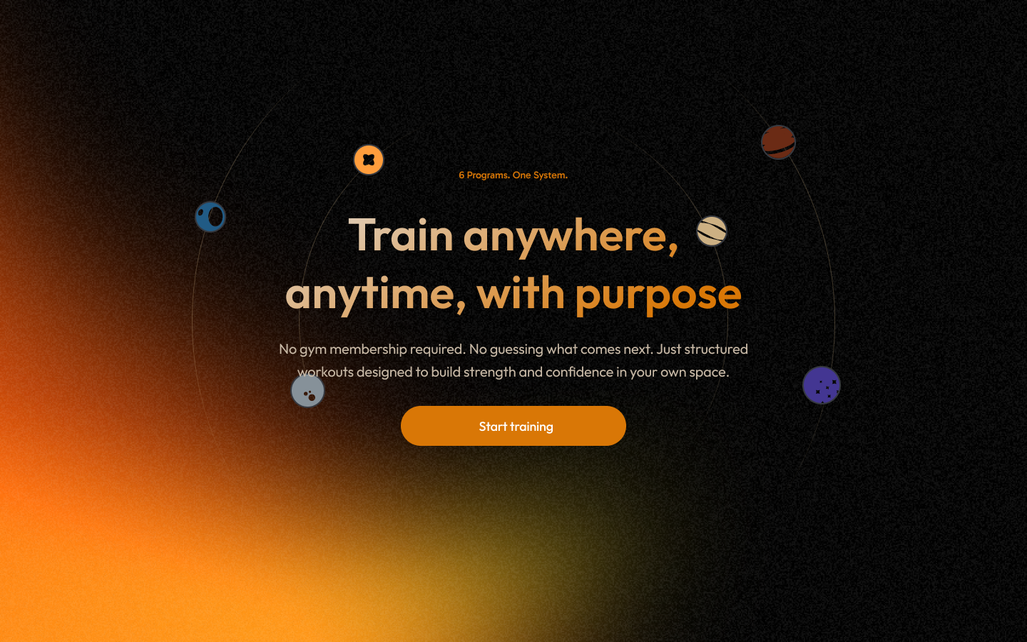 Home-fitness web app - designed the workout dashboard and training flow