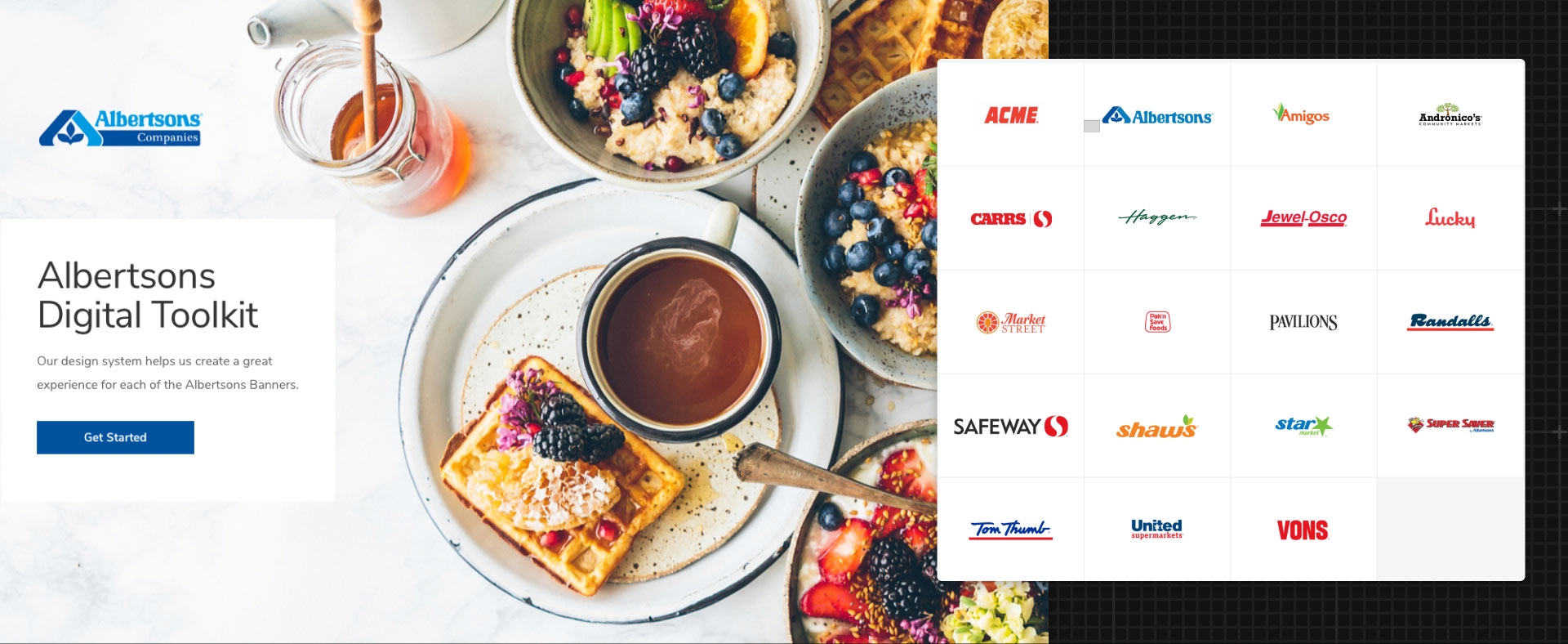 Albertsons webste and partner logos