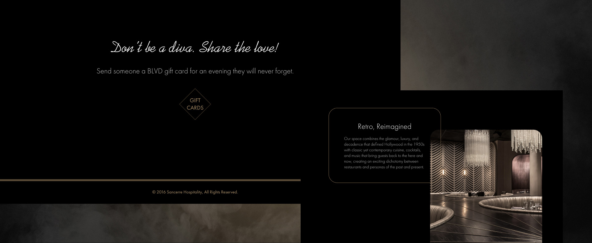 BLVD Chicago's website style elements shown off side by side