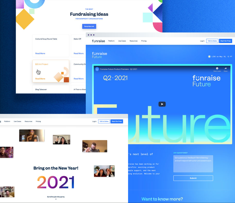 Various examples of micro sites for campaigns over the years