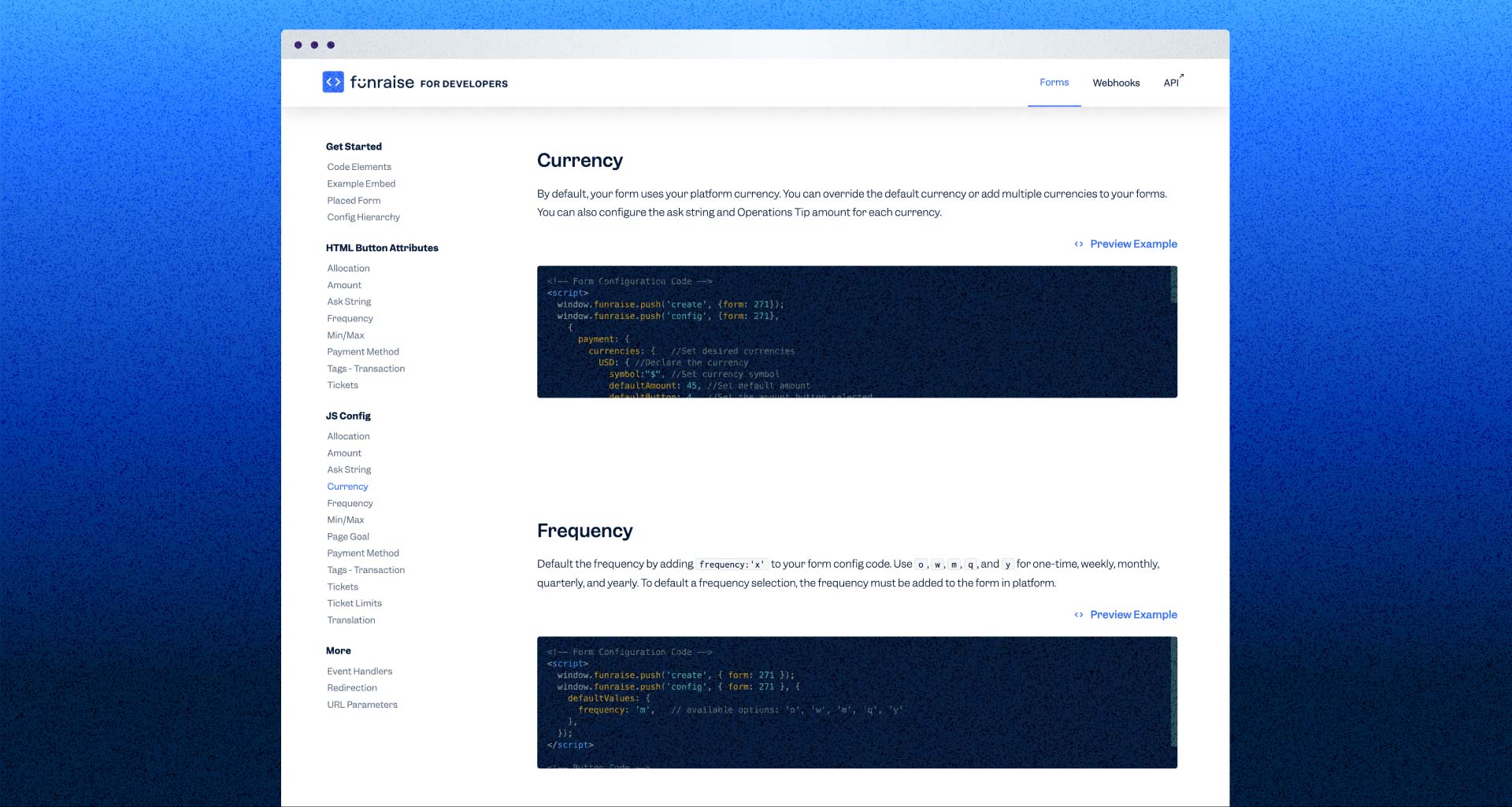 an example of more resources for users: Funraise for developers
