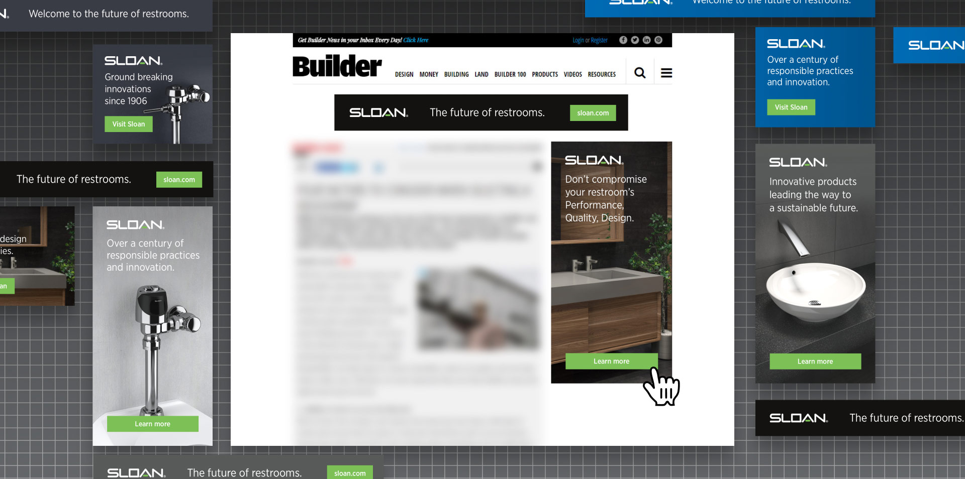 Various ads and campaigns for Sloan Valve