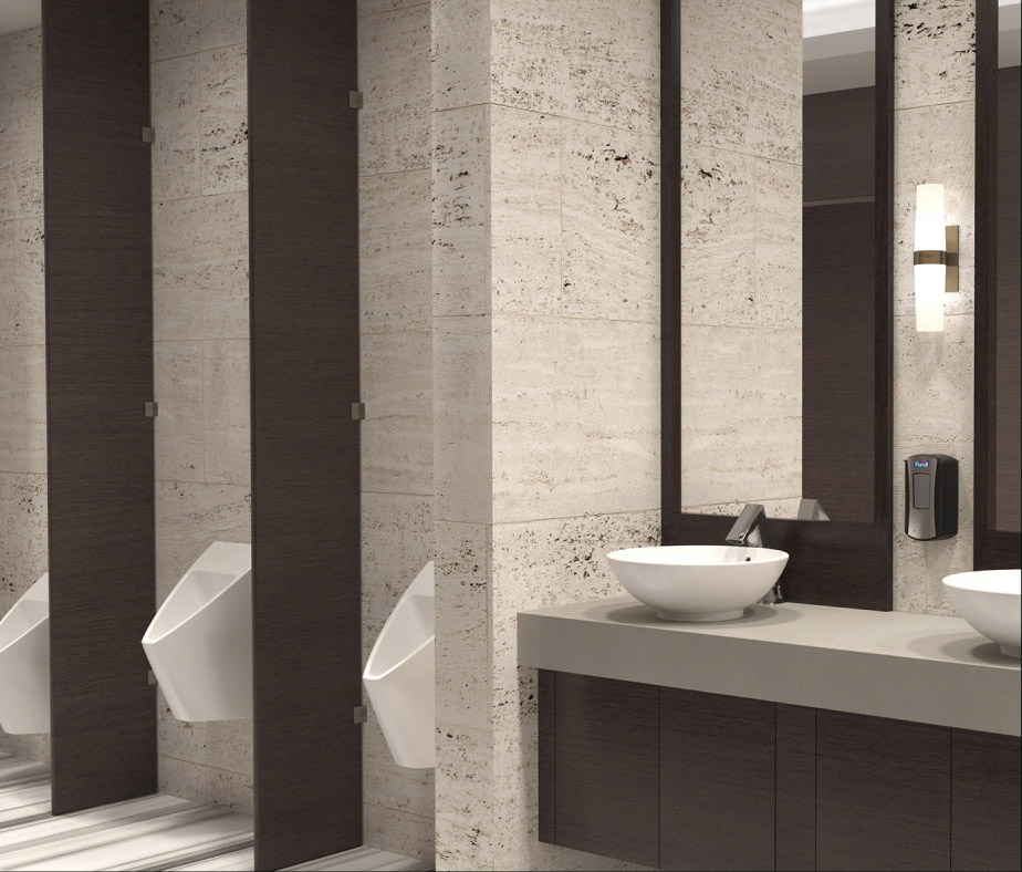 A 3d rendering of restroom for the hospitality industry