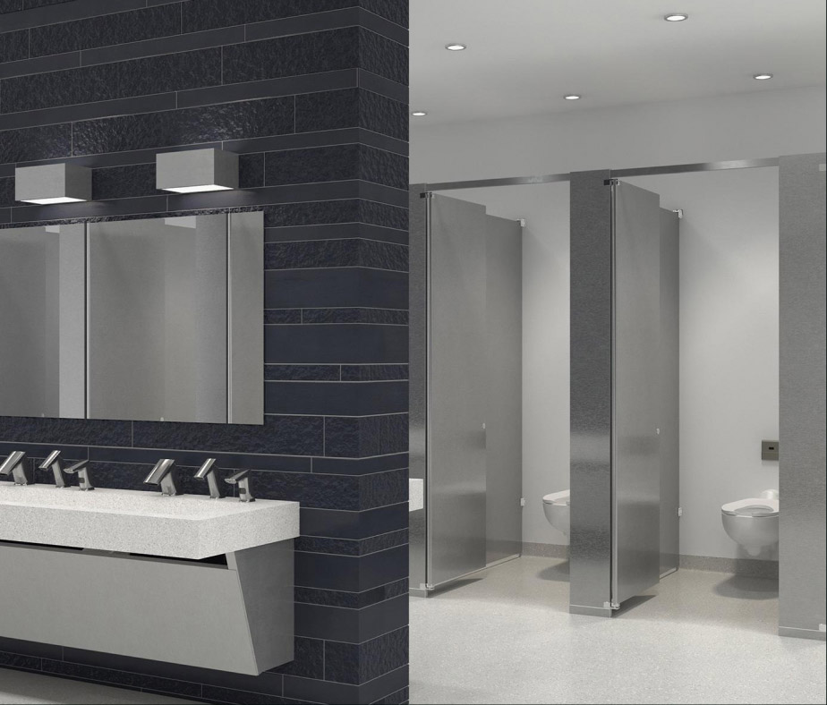 A 3d rendering of restroom for the transit industry